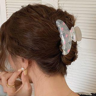 Floral Hair Claw 1 Pc - Pink & Green - One Size