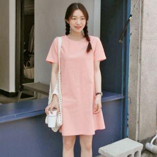Linen Blend Pastel Shift Dress