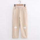 Straight-fit Cloud Embroidery Pants