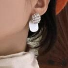 Round Woven Button Disc Earring