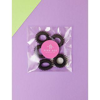 Spiral Hair Ties Set Black - One Size