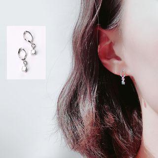 925 Sterling Sliver Metallic Cube Drop Earring 1 Pair - As Shown In Figure - One Size