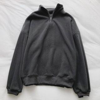 Half-zip Stand-collar Fleece Hoodie