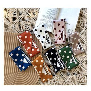 Dotted Lettering Satin Scarf