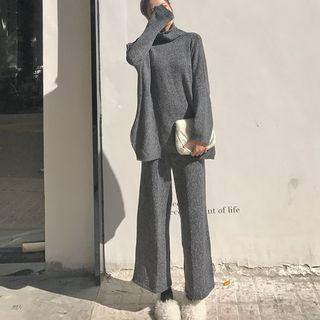 Plain Sweater / Knit Wide Leg Pants