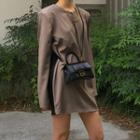 Long-sleeve Color Block Panel Dress