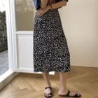 High-waist Printed Leopard A-line Skirt