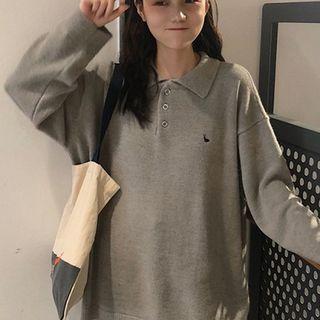 Embroidered Polo Sweater