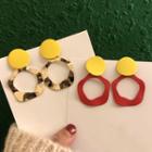 Irregular Hoop Drop Earring 1 Pair - Drop Earring - 2 - Red - One Size