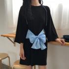 3/4-sleeve Bow Accent T-shirt Dress