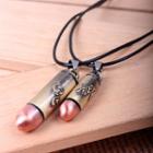 Couple Matching Bullet Necklace Bronze - One Size