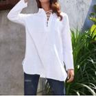 Lace Up Henley Shirt