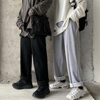 Plain Straight Leg Sweatpants