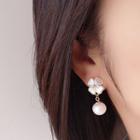 Clover Clip On Earring 1 Pair - White - One Size