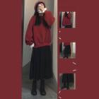 Set Of 2: Sweater + Midi Skirt