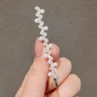 Faux Pearl Rhinestone Alloy Hair Pin Ly843 - 1 Pc - Gold & Off-white - One Size