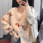 Bear Embroidery Cardigan