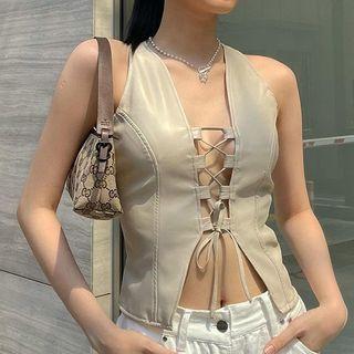 Halter Tie-front Top