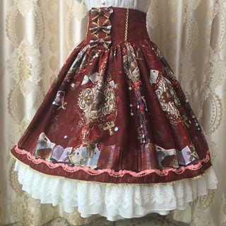 Bow Detail Printed A-line Skirt