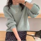 Plain Sweater / Dotted Midi Skirt