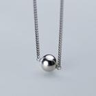 925 Sterling Silver Ball Necklace S925 Silver - Necklace - Silver - One Size