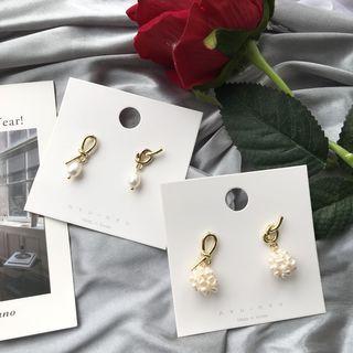 Alloy Knot Freshwater Pearl Dangle Earring