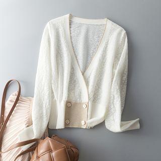 Double-breasted Lace Cardigan