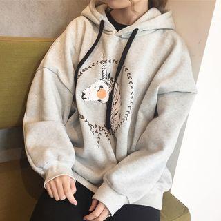 Unicorn Print Oversize Hoodie