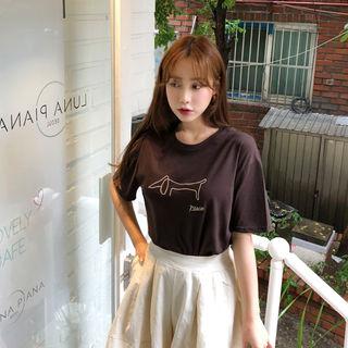 Dog Embroidered T-shirt