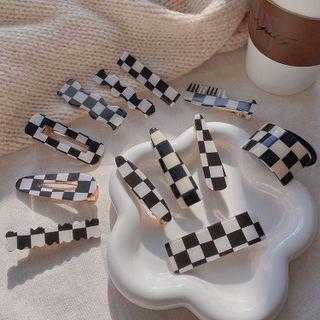 Checker Acrylic Hair Clip / Hair Tie (various Designs)