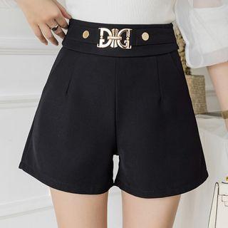 Metal-accent Wide Leg Dress Shorts