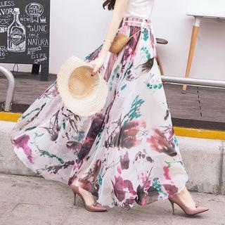 Chiffon Floral Maxi Skirt