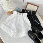 Embossed Pearl-strap Jumper Shorts