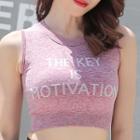 Sports Lettering Cropped Sleeveless Top