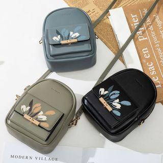 Floral Print Zip Crossbody Bag