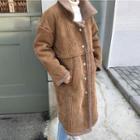 Fleece Lined Corduroy Long Jacket