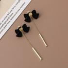 Bow & Bar Dangle Earring 1 Pair - Black - One Size