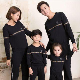 Family Matching Letter Embroidered Applique Sweatshirt