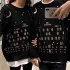 Couple Matching Pattern Sweatshirt Black - One Size