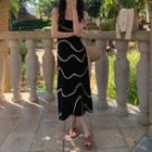 Sleeveless Printed Maxi Sundress Black - One Size