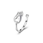 Simple And Fashion Twelve Constellation Scorpio Cubic Zircon Adjustable Ring Silver - One Size