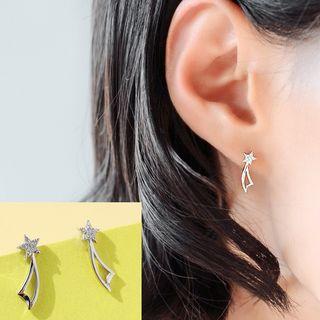 925 Sterling Silver Shooting Star Earring 1 Pair - Earring - As Shown In Figure - One Size