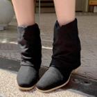 Slouchy Linen Short Boots