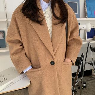 Fuzzy Woolen Over-fit Coat