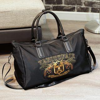 Lightweight Embroidered  Carryall Bag Black - L