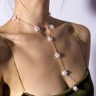 Faux Pearl Star Y Necklace 2482 - Gold - One Size