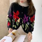 Jacquard Knit Cardigan As Shown In Figure - One Size