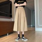 High-waist A-line Semi-skirt
