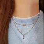 Layered Stainless Steel Necklace 1 Pc - Silver - One Size