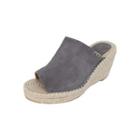 Genuine-suede Espadrille Wedge Mules